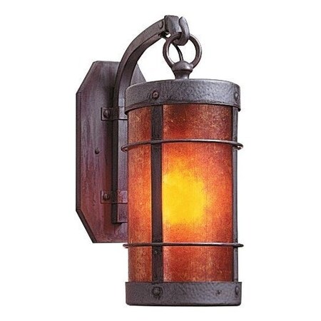 Arroyo Craftsman 7" Valencia Wall Mount - No Roof, Slate, Tan Glass VB-7NRTN-S